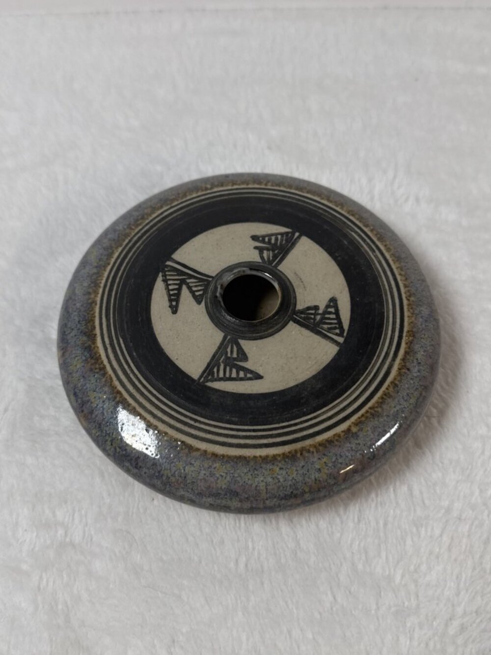 Vintage Studio Art Pottery Seed Jar Early Indian Aboriginal Designs Signed TTF